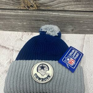 NWT NOS Vintage DALLAS COWBOYS Knit Winter Pom KIDS Beanie Hat 70s/80s NFL